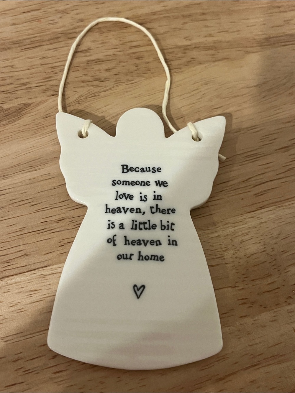 White Angel Hanging Plaque with Memorial Quote